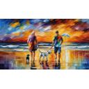 Gallery value USD11500 LABRADOR LOVE - PALETTE KNIFE Oil Painting On Canvas By Leonid Afremov