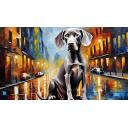 Gallery value USD9100 WEIMARANER ELEGANCE - PALETTE KNIFE Oil Painting On Canvas By Leonid Afremov