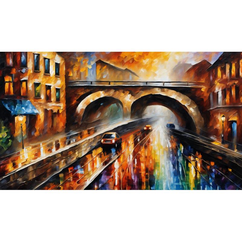 Gallery value USD8900 EPOCHAL VEINS - PALETTE KNIFE Oil Painting On Canvas By Leonid Afremov