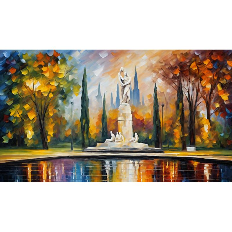 Gallery value USD15700 PAST PRESENT - PALETTE KNIFE Oil Painting On Canvas By Leonid Afremov