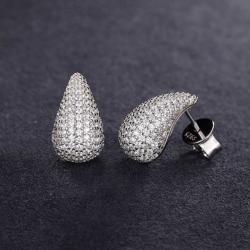 VVS Moissanite Iced Out Tear Drop Earrings 925 Sterling Silver Teardrop Earrings