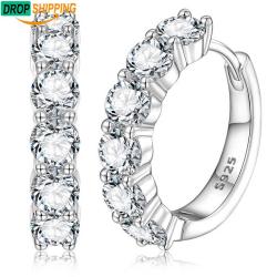 925 Sterling Silver VVS Moissanite Diamond Earrings