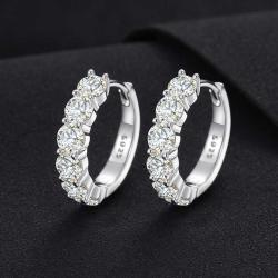 925 Sterling Silver VVS Moissanite Diamond Earrings