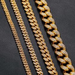 18K Gold  Diamond  Cuban Link Chain Necklace