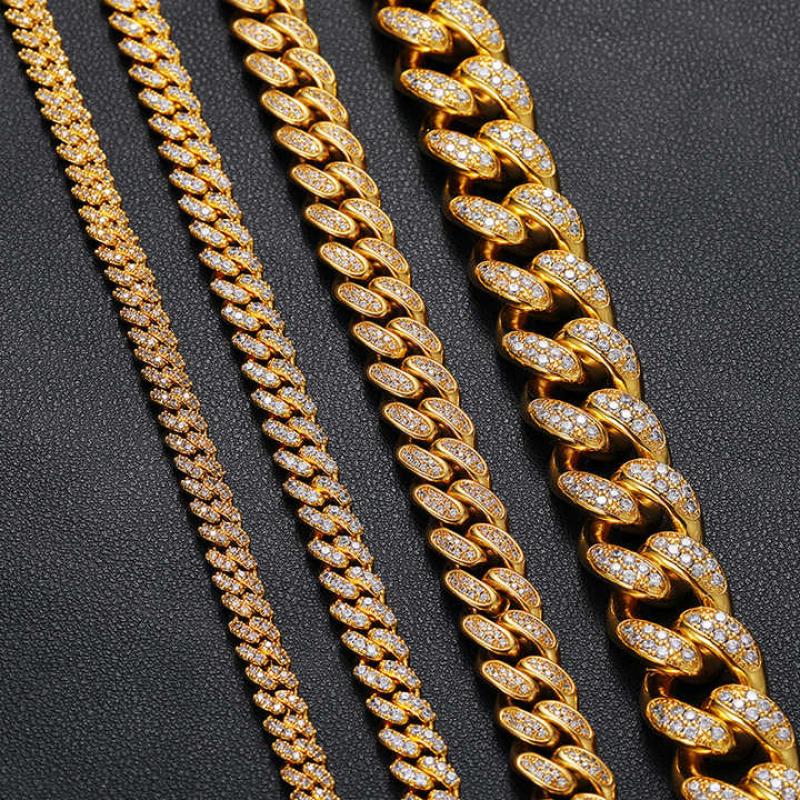 18K Gold  Diamond  Cuban Link Chain Necklace