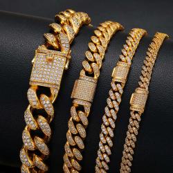 18K Gold  Diamond  Cuban Link Chain Necklace