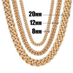 18K Gold  Diamond  Cuban Link Chain Necklace