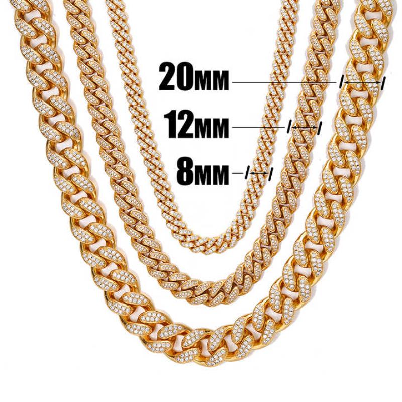 18K Gold  Diamond  Cuban Link Chain Necklace