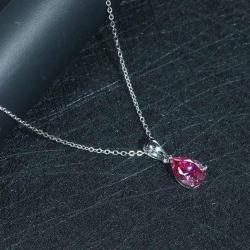 Graceful moissanite jewelry GRA certified 2ct pink moissanite pendant 14K white gold necklace for gift