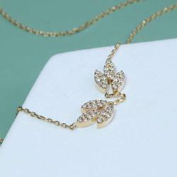 Fancy Marquise shape Pendant Round Brilliant Cut D VVS1 14K Solid Yellow Gold Moissnaite Necklace For Wedding Engagement Gift