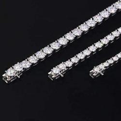 Trendy moissnaite jewelry 925 sterling silver moissanite diamond bracelet 3mm  moissanite tennis bracelet for men women