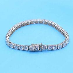 Trendy moissnaite jewelry 925 sterling silver moissanite diamond bracelet 3mm  moissanite tennis bracelet for men women