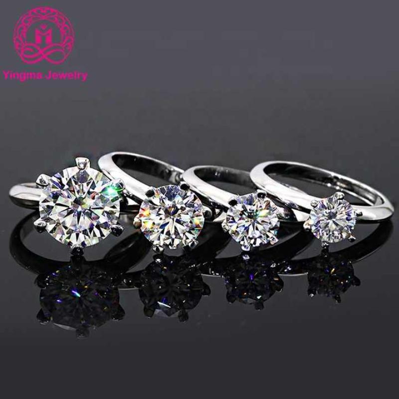 Fashion sterling silver 925 jewellery moissanite diamond ring 5ct moissanite ring with GRA certificate