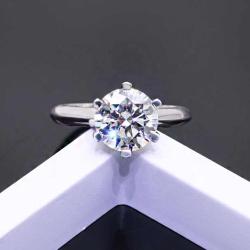 Fashion sterling silver 925 jewellery moissanite diamond ring 5ct moissanite ring with GRA certificate