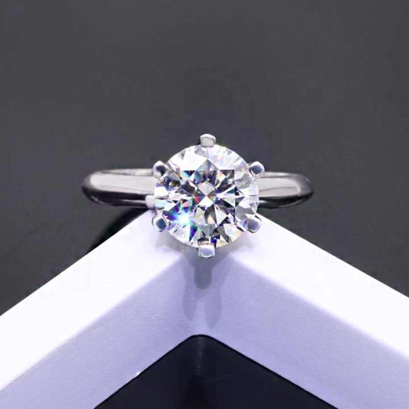 Fashion sterling silver 925 jewellery moissanite diamond ring 5ct moissanite ring with GRA certificate