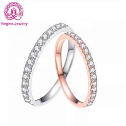 18Kt White Gold Rose Gold Moissanite Band Ring For Wedding Engagement