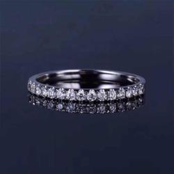 18Kt White Gold Rose Gold Moissanite Band Ring For Wedding Engagement