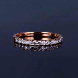 18Kt White Gold Rose Gold Moissanite Band Ring For Wedding Engagement