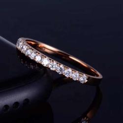 18Kt White Gold Rose Gold Moissanite Band Ring For Wedding Engagement