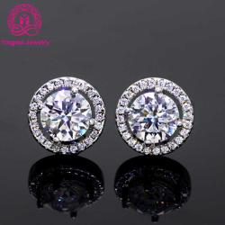 Delicate sliver earrings  2 carat  fashion moissanite jewelry diamond earrings VVS white D moissanite earrings