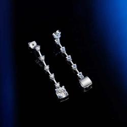 Shiny gold filled jewelry  D VVS moissanite diamond earrings 925 sterling silver moissanite drop earrings for ladies gift