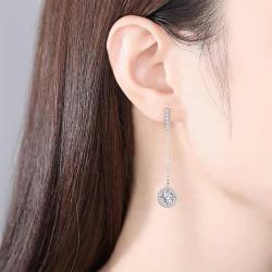 Simple design sterling silver 925 drop earrings D color with GRA  moissanite gold plated earrings for women