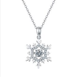 Necklace moissanite 0.5ct VVS D grade round shape sterling silver 925 moving moissanite necklace for women