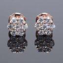 Beautiful studs earring for women 14k rose gold shinning round white moissanite diamond earings for women