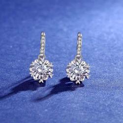 925 sterling silver earring moissanite diamond earrings with A certificate