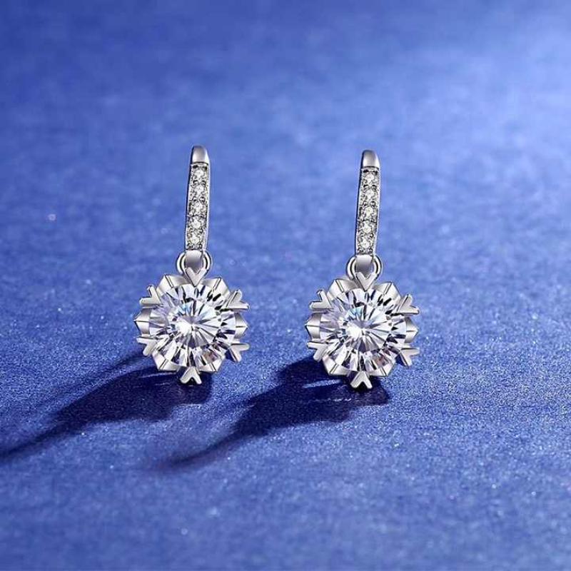 925 sterling silver earring moissanite diamond earrings with A certificate