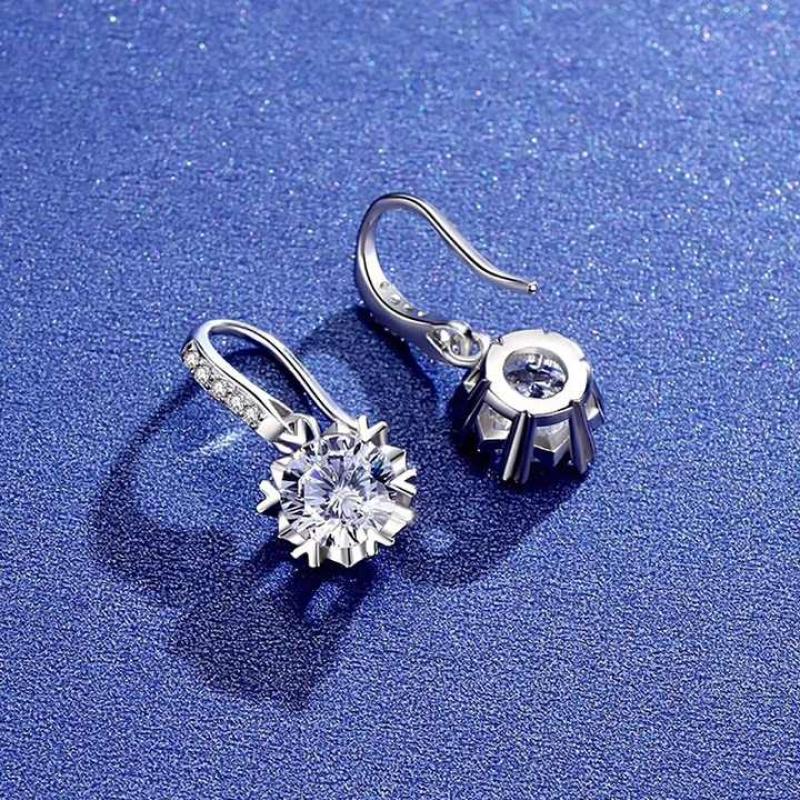 925 sterling silver earring moissanite diamond earrings with A certificate