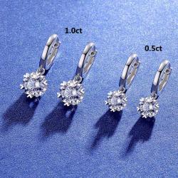 925 sterling silver earring moissanite diamond earrings with A certificate