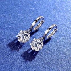 925 sterling silver earring moissanite diamond earrings with A certificate