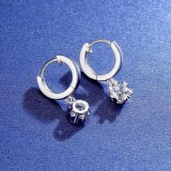 925 sterling silver earring moissanite diamond earrings with A certificate