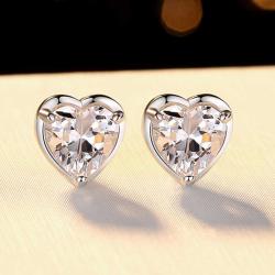 0.8 carat 925 sterling silver moissanite heart shape earrings women