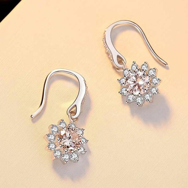 High Quality 925 Silver 1 Carat Moissanite Diamond Earrings