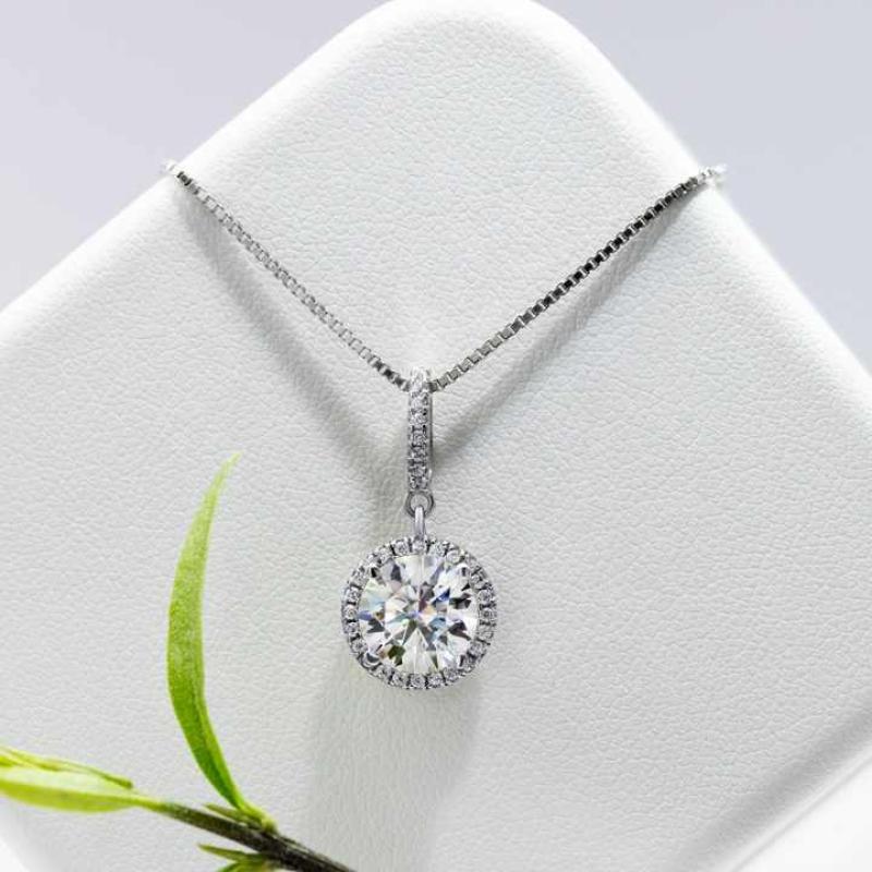 2ct  moissanite jewelry round shape moissanite 18k gold plated 925 silver women jewelry set moissanite