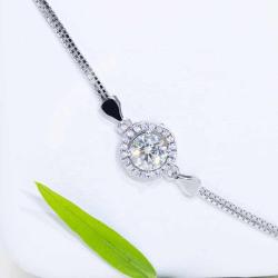 2ct  moissanite jewelry round shape moissanite 18k gold plated 925 silver women jewelry set moissanite