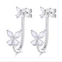 Butterfly Earring 925 Solid Silver Lab Grown Moissanite Pear Cut Diamond Earring