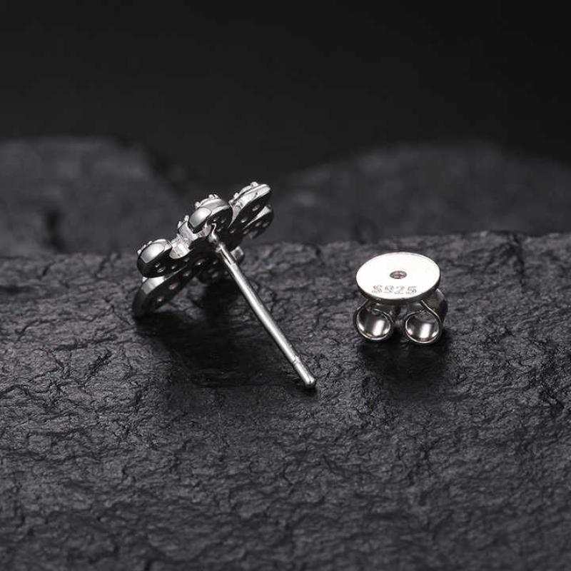 18K Gold Plated 925 Sterling Silver Lris Ear Prong Setting Moissanite Stud Earring