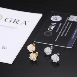 Luxury 925 Sterling Silver Earring New Style Rust Proof Moissanite Diamond Geometric Stud Earrings