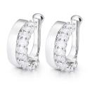 925 Sterling Silver White Gold Oval Moissanite Cuff Earring Iced Out Diamond Cuff Earring