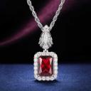 Originality 925 Sterling Silver VVS D Color Moissanite Radiant Cut Red Zircon Dragon Head Clasp Trendy Pendant