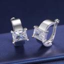 925 Sterling Silver Radiant Cut Moissanite Cuff Earring