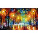 Gallery value USD19600 4 FRIENDS IN THE FOG - PALETTE KNIFE Oil Painting On Canvas By Leonid Afremov