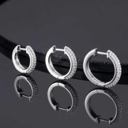 Fine Jewelry Luxury 18K Gold  Iced Out VVS Moissanite Diamond Huggie Hoop Earrings For Men Women Girls