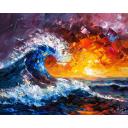 Gallery value USD10700 THE GREAT WAVE - PALETTE KNIFE Oil Painting On Canvas By Leonid Afremov