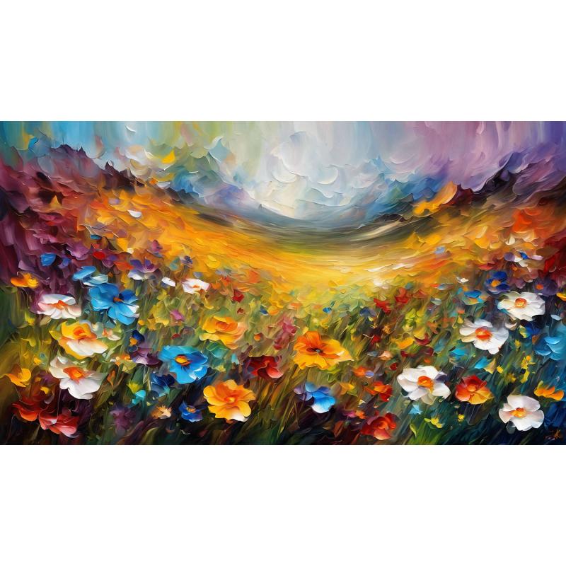 Gallery value USD12600 MYSTIC MEADOW MIRAGE - PALETTE KNIFE Oil Painting On Canvas By Leonid Afremov