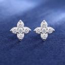 925 Sterling Silver VVS Moissanite Clover Stud Earring