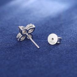 925 Sterling Silver VVS Moissanite Clover Stud Earring